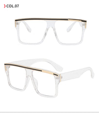 Square Big Thick Frame Flat Top Mirrored Sunnies Quan Shades